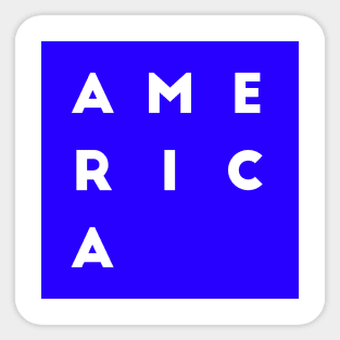United States of America | American square letters | Blue Sticker